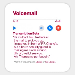 Davi's Voicemail from Dad - Never Have I Ever Sticker